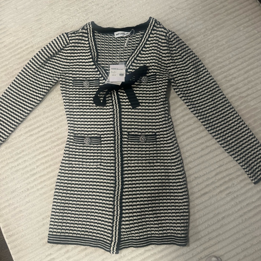 Self-Portrait Striped Mini Dress - Picture 3 of 6
